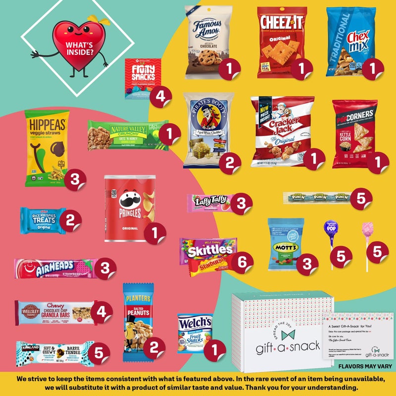 Nut Cravings Gift A Snack - Halloween Trick or Treats Snack Box Variety Pack Care Package + Greeting Card (60 Count) Birthday Sweet Treats Gift Basket, Candies Chips Crackers Bars, Office Food Assortments - Image 3